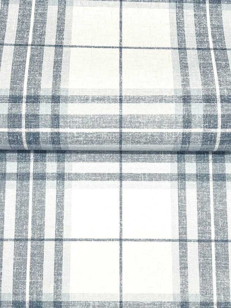 Chesapeake Cabin Check Plaid Wallpaper - Blue — Ảnh 2
