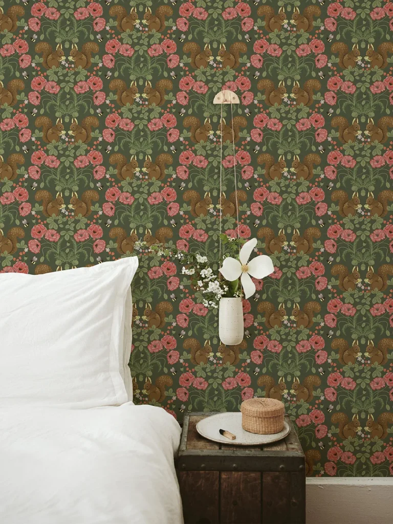 Kurre Woodland Damask Wallpaper - Dark Green — Ảnh 2