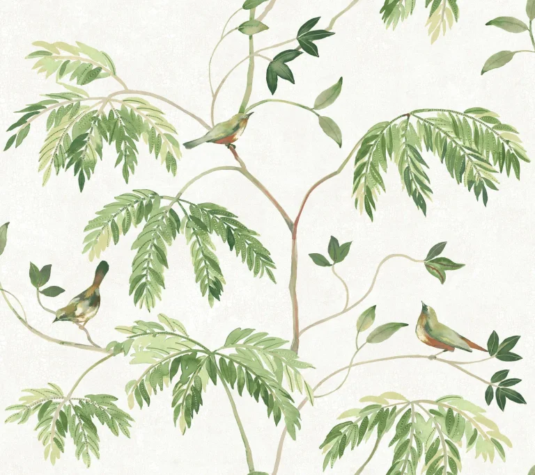 Cillian Botanical Bird Trail Wallpaper - Green — Ảnh 4