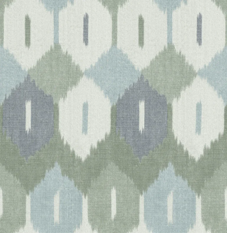 Abilene Ikat Wallpaper - Sea Green — Image 5