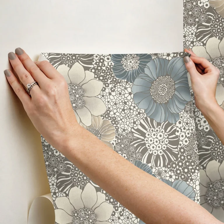 Anemones Peel and Stick Wallpaper - Brown — Ảnh 6
