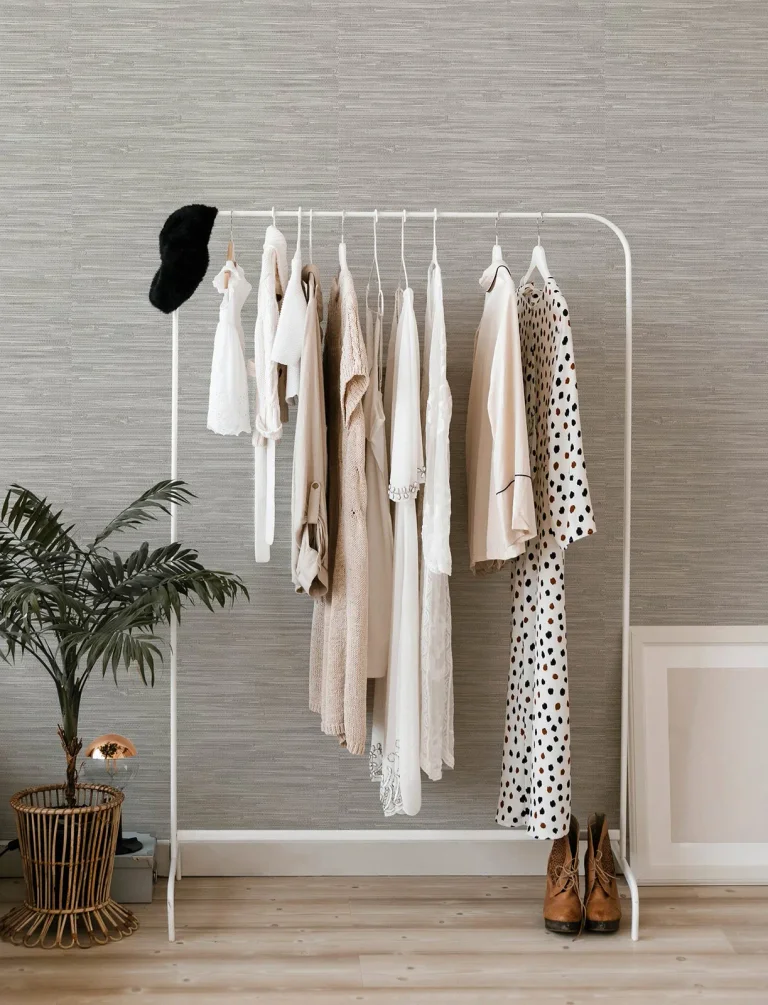 Exhale Woven Faux Grasscloth Wallpaper - Light Grey — Ảnh 3