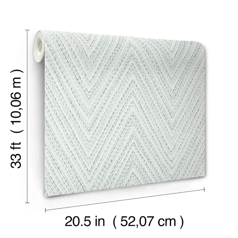 Lainey Stitched Chevron Wallpaper - Blue