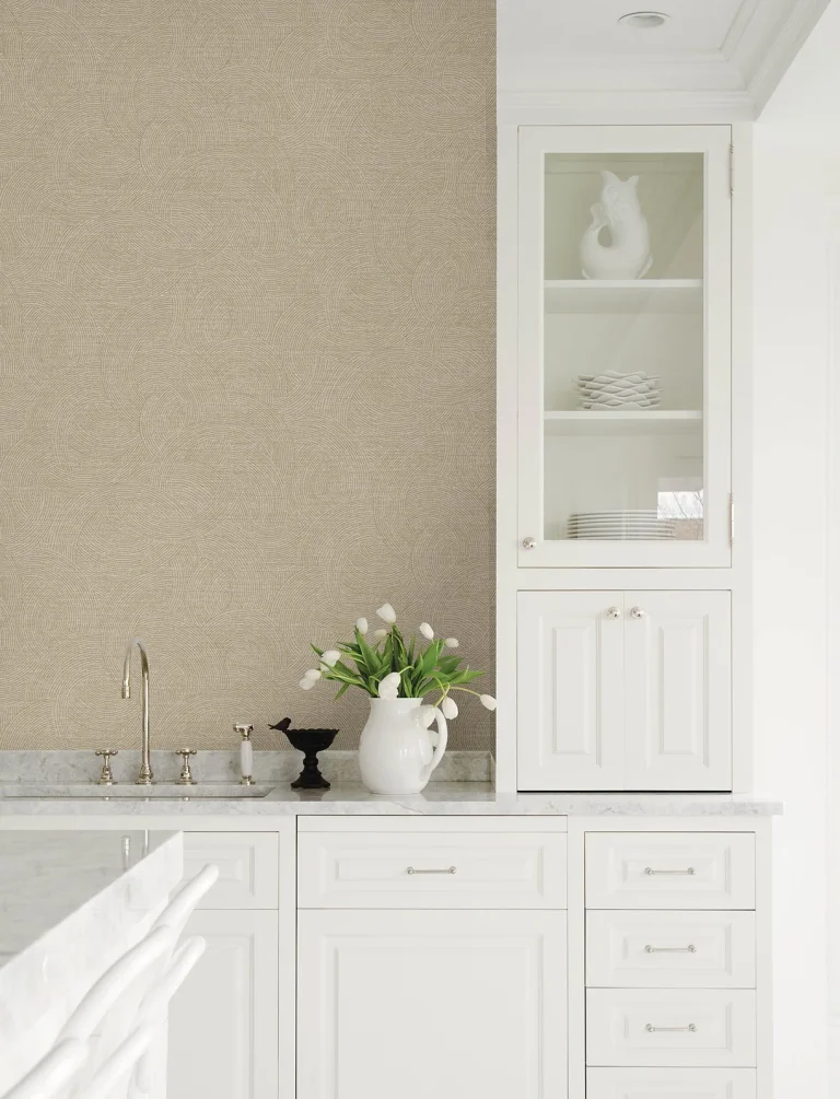 Chesapeake Harrison Swirling Geometric Wallpaper - Taupe — Ảnh 2