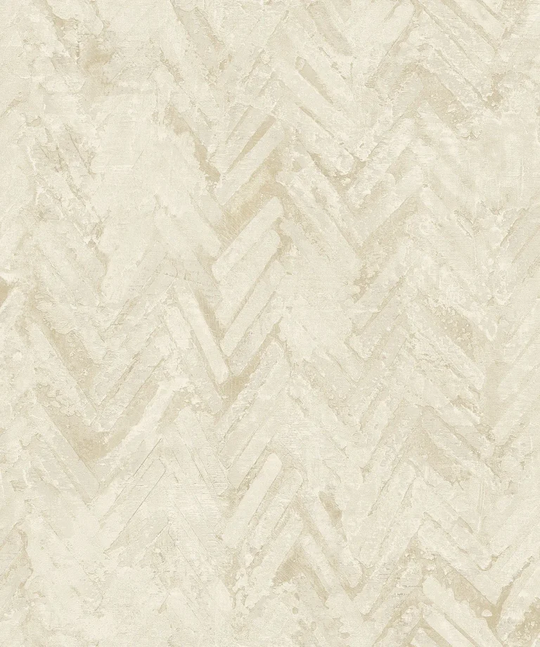 Amesemi Distressed Herringbone Wallpaper - Cream — Image 2