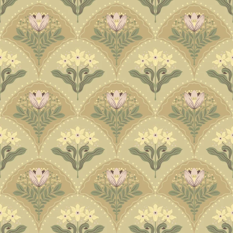 Maj Floral Damask Wallpaper - Brown — Ảnh 2