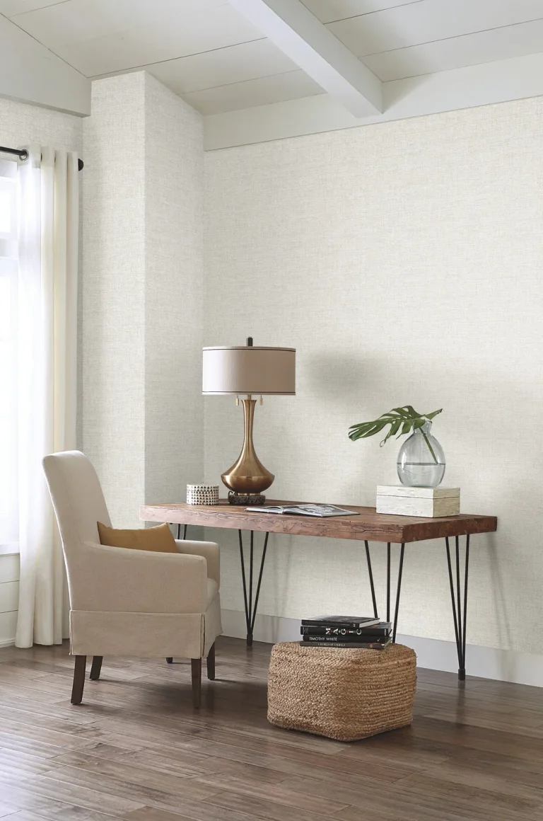 Papyrus Weave Peel and Stick Wallpaper - White — Ảnh 5