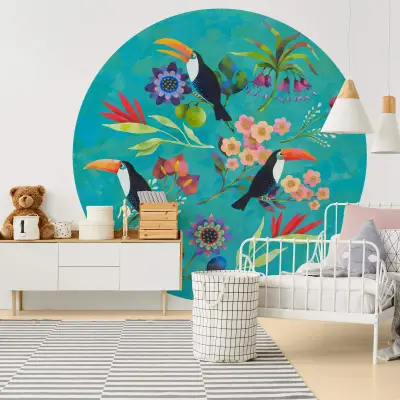 Toucan Bird - Wall Mural 5566 - Round - 144cm diameter