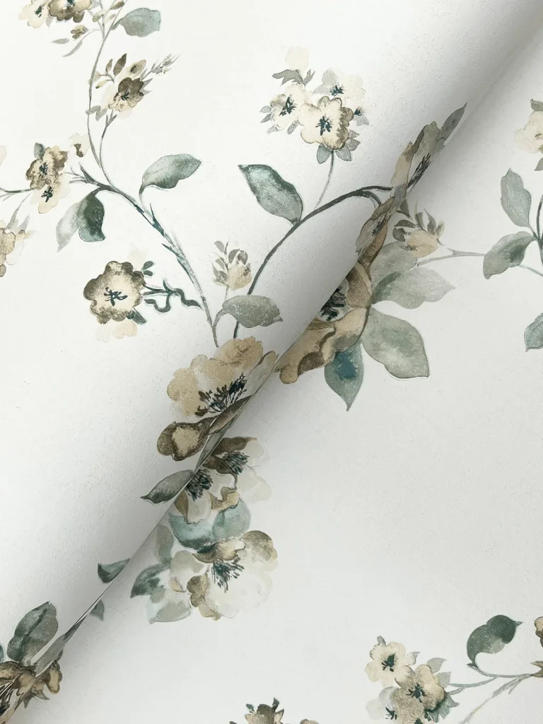 Chesapeake Festival Floral Trailing Wallpaper - Aqua — Ảnh 2