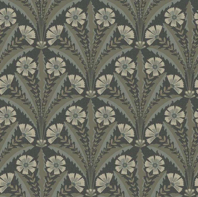 Chesapeake Tap Root Floral Damask Wallpaper - Charcoal — Ảnh 5