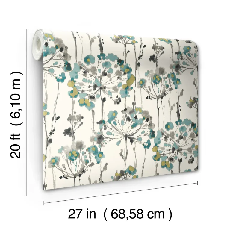 Flourish Peel and Stick Wallpaper - Turquoise — Ảnh 6