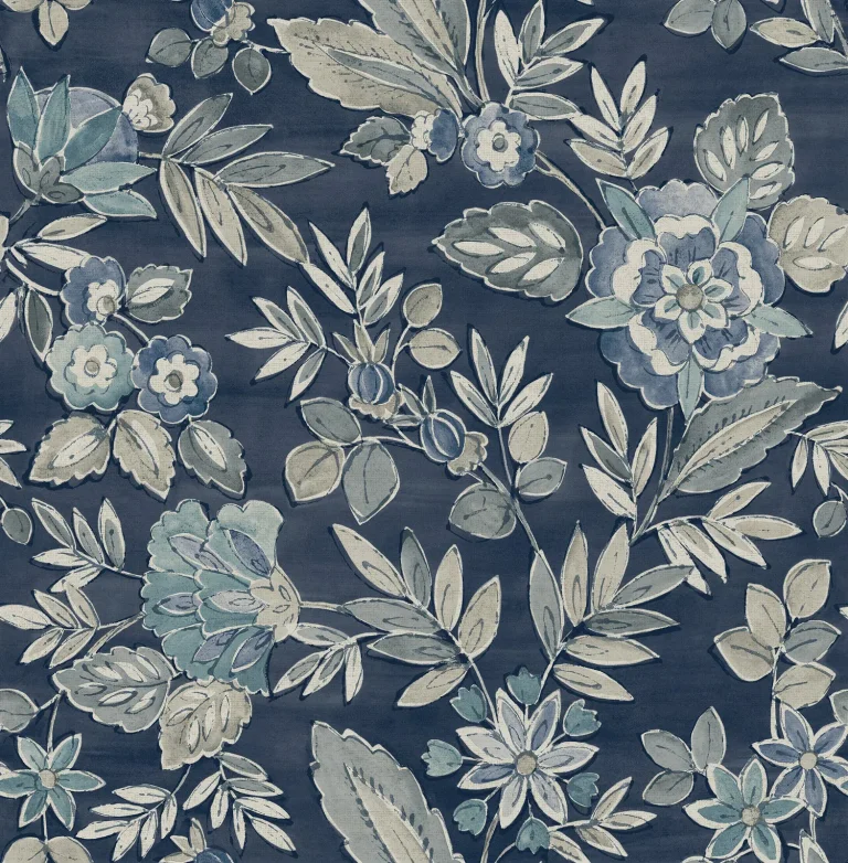 Chesapeake Begonia Floral Trail Wallpaper - Indigo — Ảnh 4
