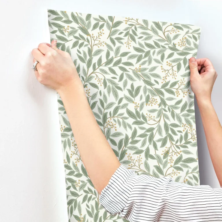 Rifle Paper Co. Willowberry Wallpaper - Sage & White — Ảnh 4