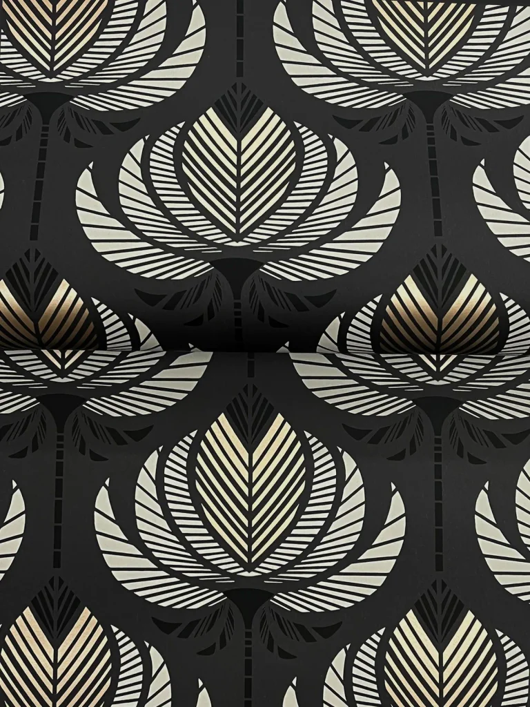 Ferrenby Floral Fan Wallpaper - Black — Image 6