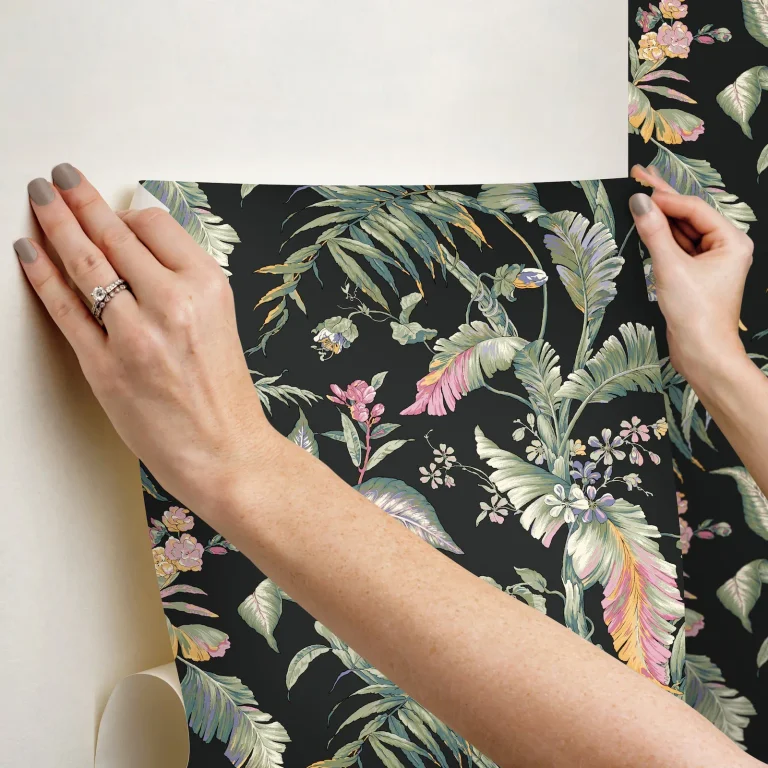 Fiji Garden Peel and Stick Wallpaper - Black Multi — Ảnh 2