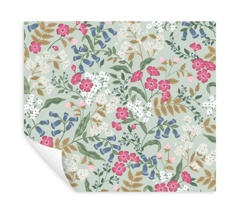 Rifle Paper Co. Sweetbrier Peel and Stick Wallpaper - Mint — Ảnh 6