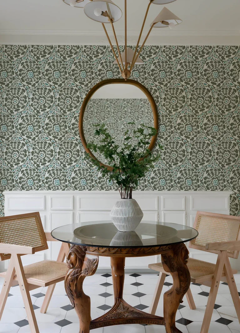Divine Abstract Medallion Wallpaper - Green — Ảnh 2