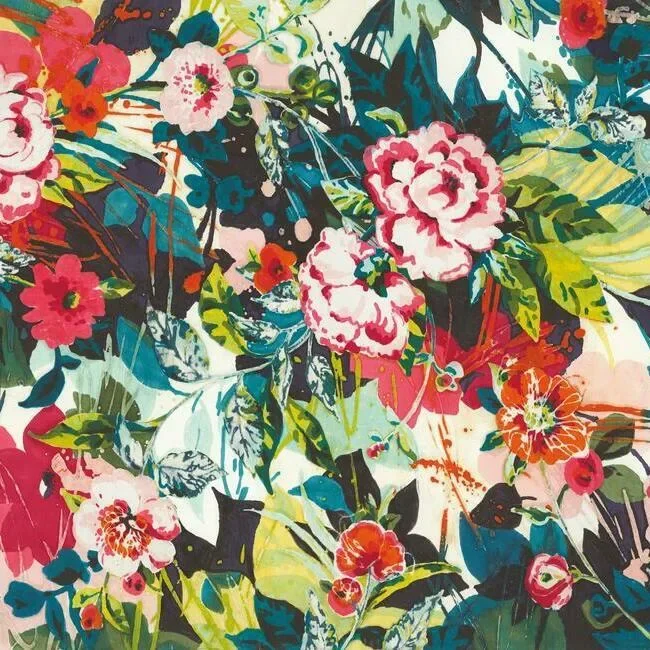 Pop Floral Wall Mural - Bright — Image 4