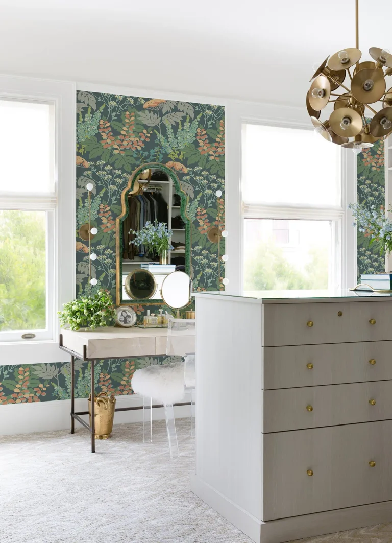Brie Forest Flowers Wallpaper - Teal — Ảnh 2