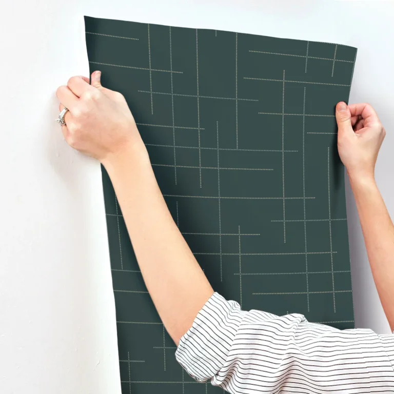 Wylie Dotted Gridlines Wallpaper - Teal — Ảnh 6