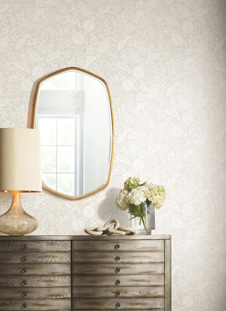 Rifle Paper Co. Pomegranate Peel and Stick Wallpaper - Beige & White — Image 5