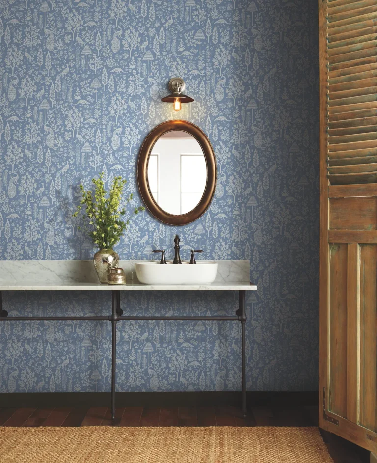 Rifle Paper Co. Menagerie Toile Wallpaper - Blue & White — Image 3