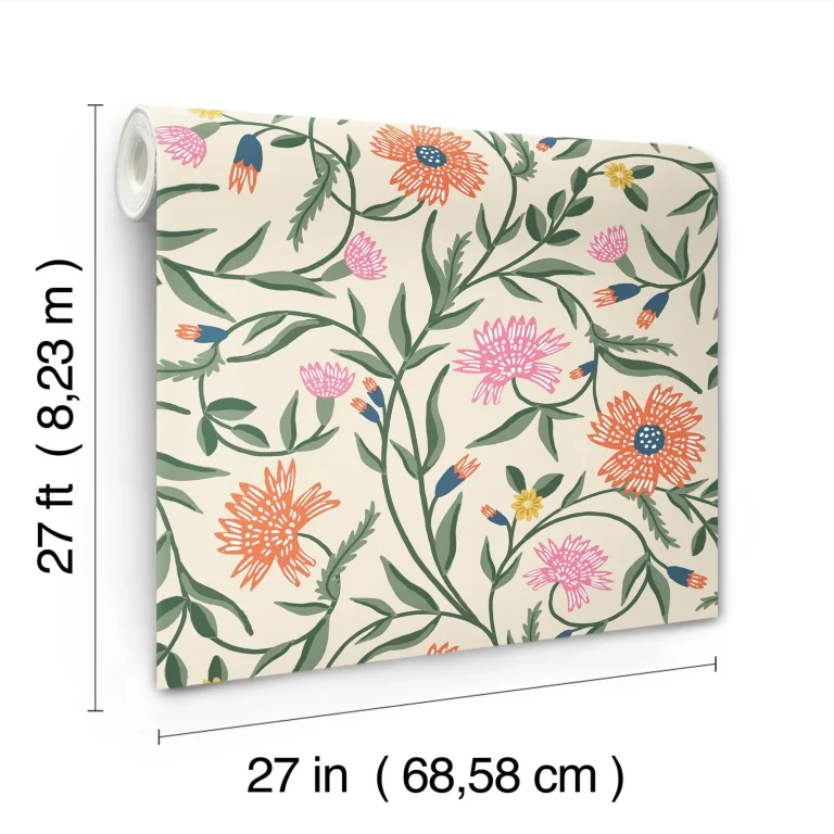 Rifle Paper Co. Aster Wallpaper - Linen & Coral — Image 7