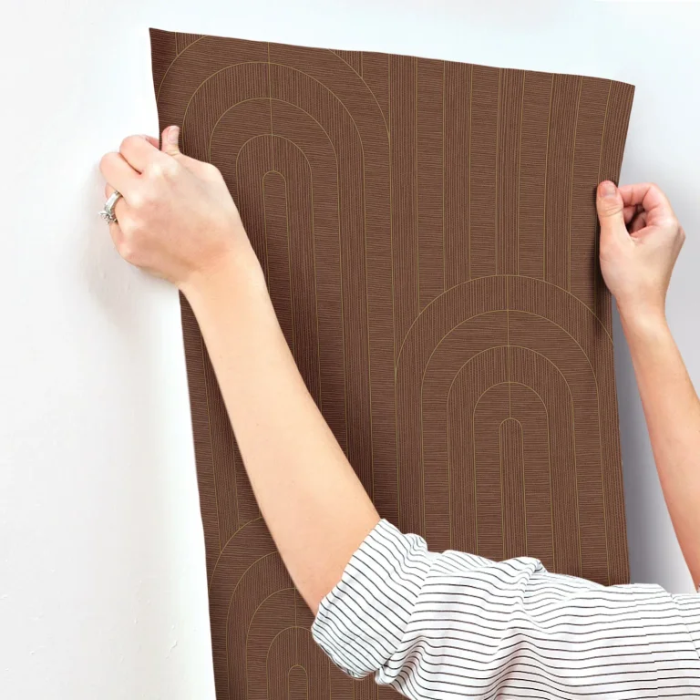 Declan Textured Arches Wallpaper - Maroon — Ảnh 4