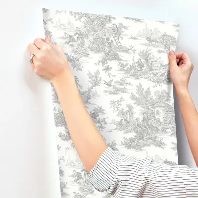 Campagne Toile Wallpaper - Grey