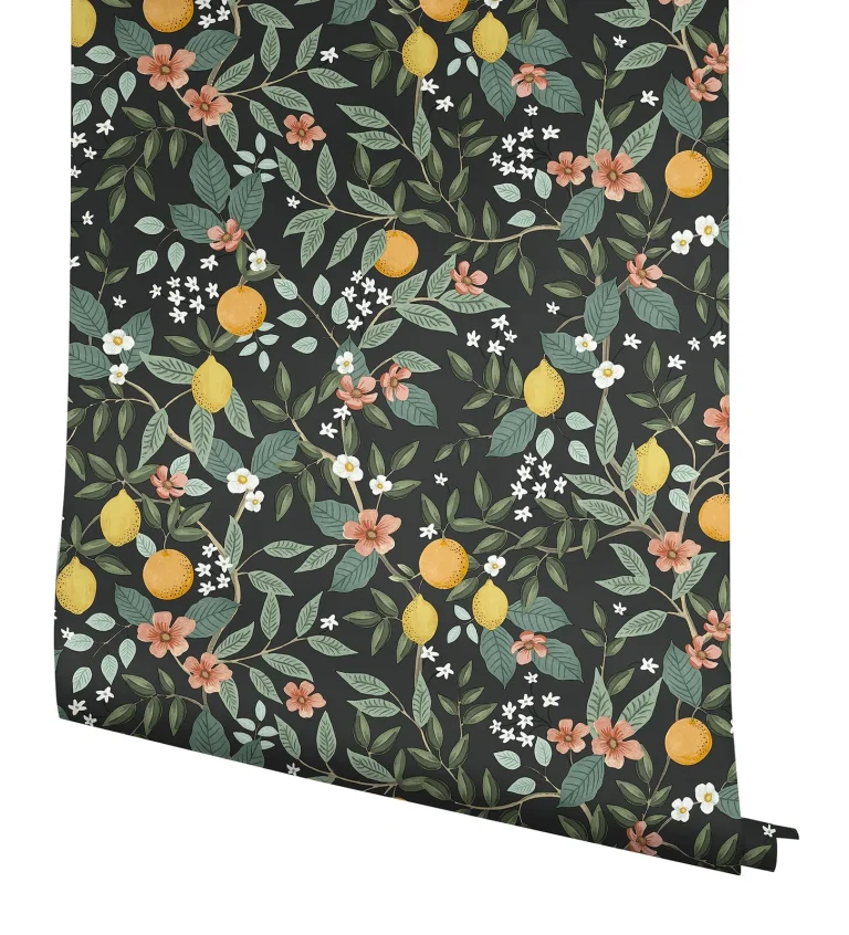 Rifle Paper Co. Citrus Grove Peel and Stick Wallpaper - Black