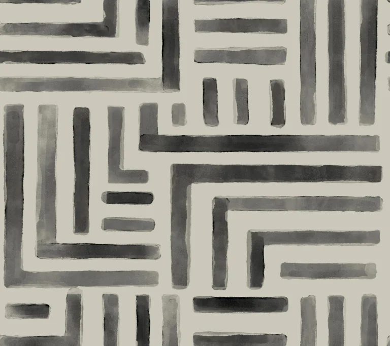 Painterly Labyrinth Wallpaper - Charcoal — Ảnh 4