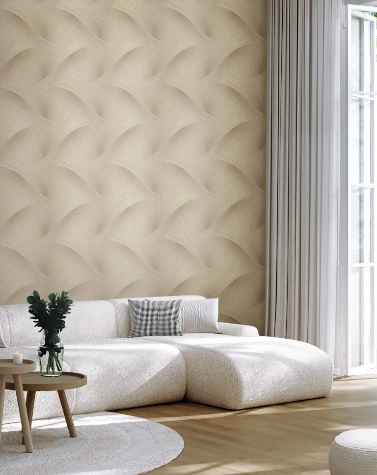 Etched Reeds Abstract Wallpaper - Light Brown — Ảnh 2