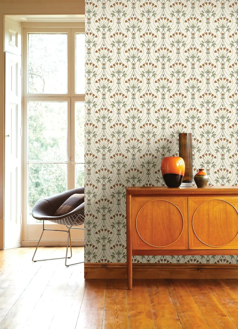 Dard Tulip Ogee Wallpaper - Green — Ảnh 3