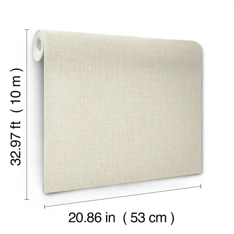 Egyptian Linen Faux Fabric Wallpaper - Cream — Ảnh 2