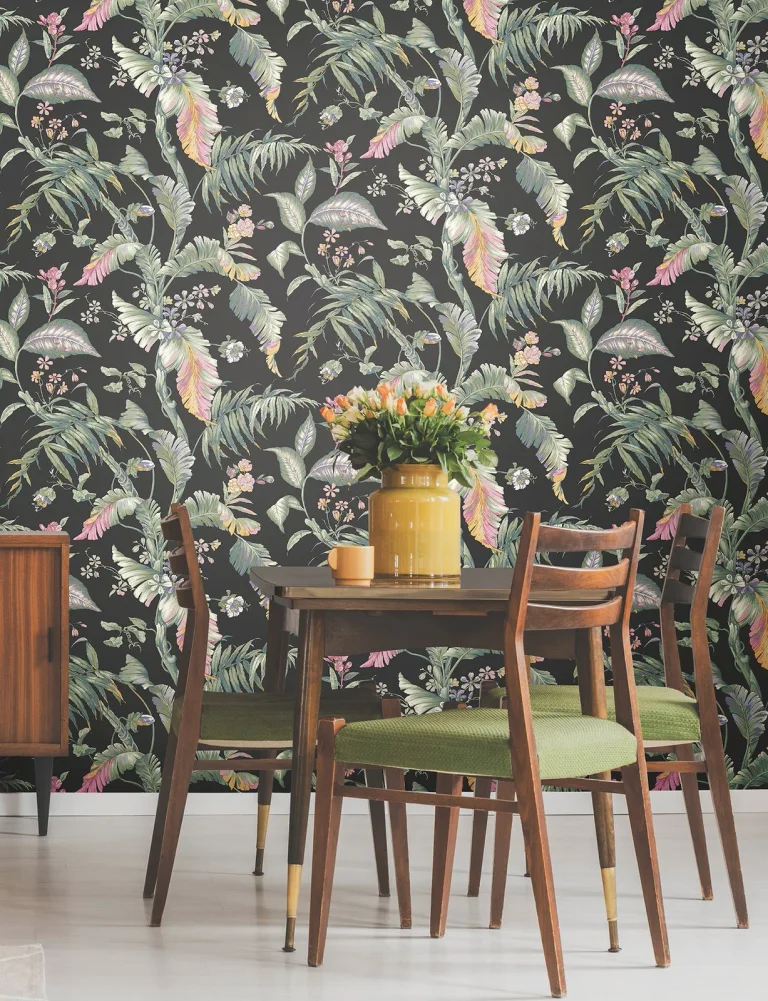Fiji Garden Peel and Stick Wallpaper - Black Multi — Ảnh 4