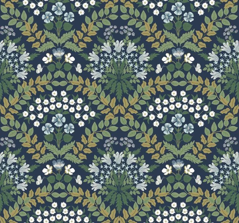 Rifle Paper Co. Bramble Wallpaper - Navy