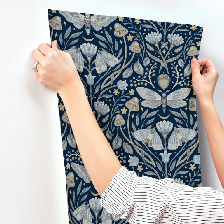 Chesapeake Mystic Moth Forest Magic Wallpaper - Navy — Ảnh 2
