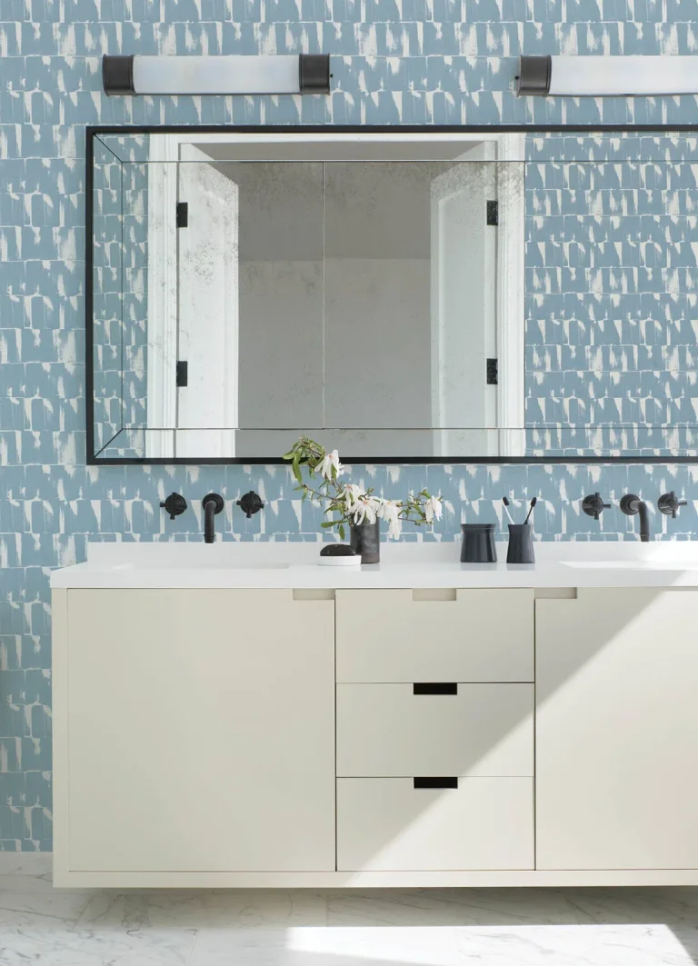 Bancroft Artistic Stripe Wallpaper - Blue — Ảnh 5