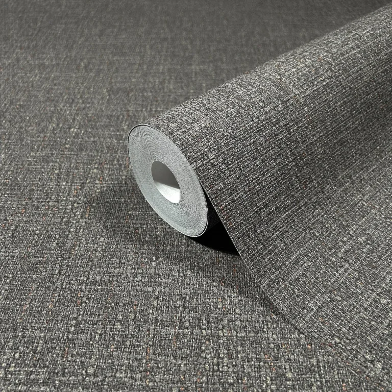 Highland Tweed Faux Fabric Wallpaper - Charcoal — Ảnh 6
