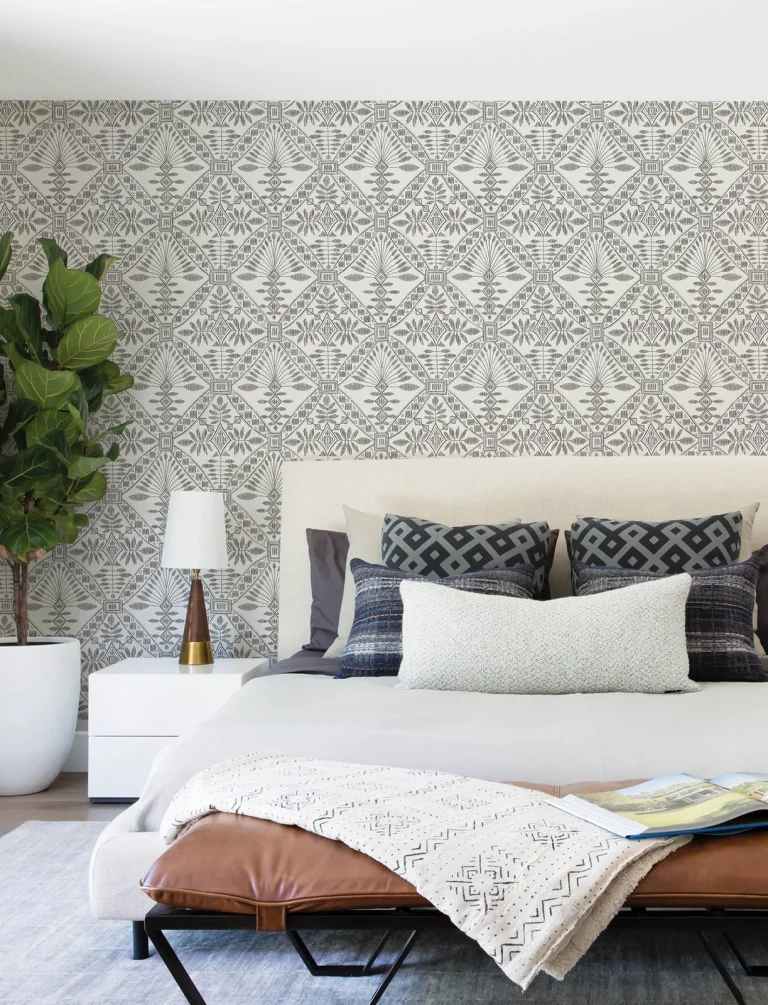 Chesapeake Emmarie Geometric Wallpaper - Black — Ảnh 5