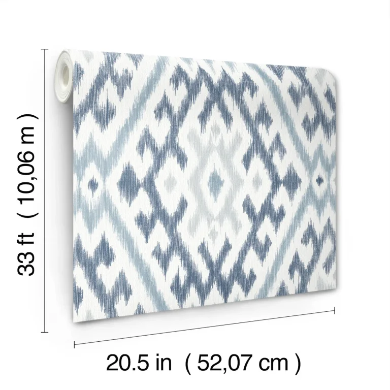 Solola Ikat Wallpaper - Blue — Ảnh 6