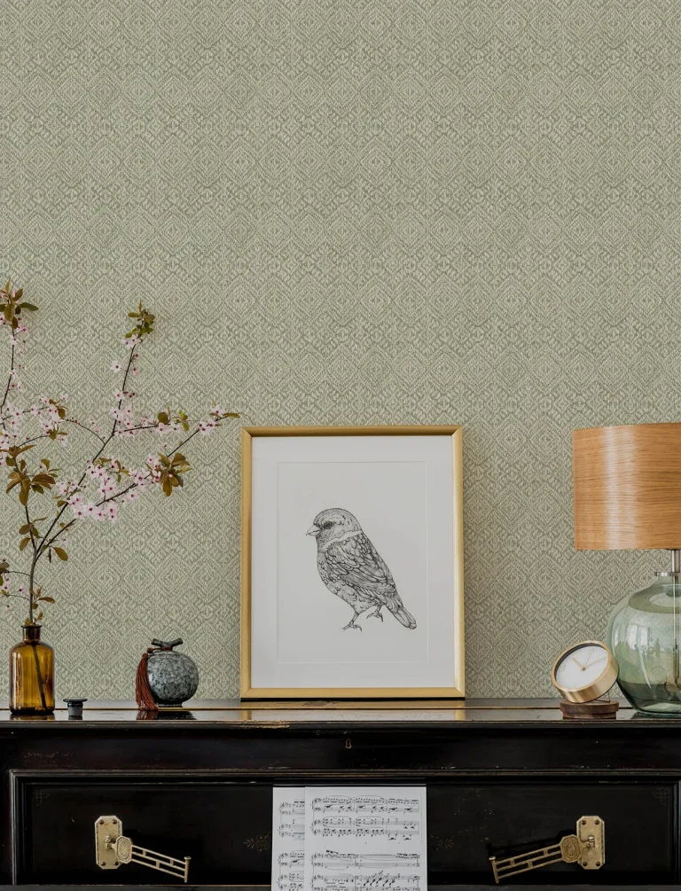 Gallivant Woven Geometric Wallpaper - Sage — Ảnh 2