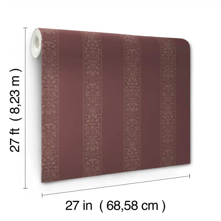 Rifle Paper Co. Estee Stripe Wallpaper - Burgundy — Ảnh 3