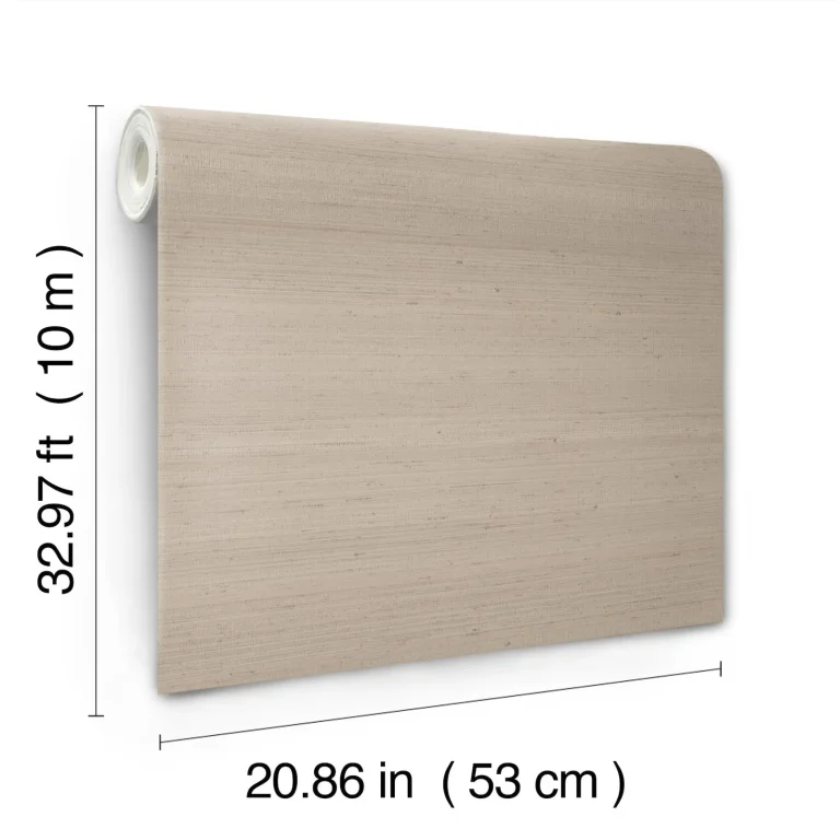 Fine Silk Faux Fabric Wallpaper - Light Brown — Ảnh 3