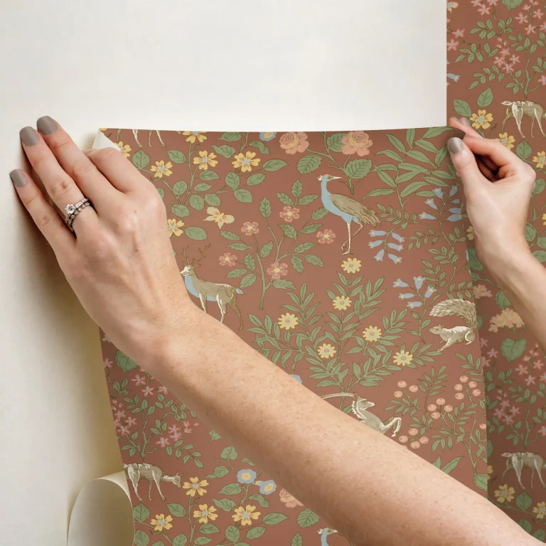 Erin & Ben Woodland Floral Peel and Stick Wallpaper - Rust — Ảnh 7