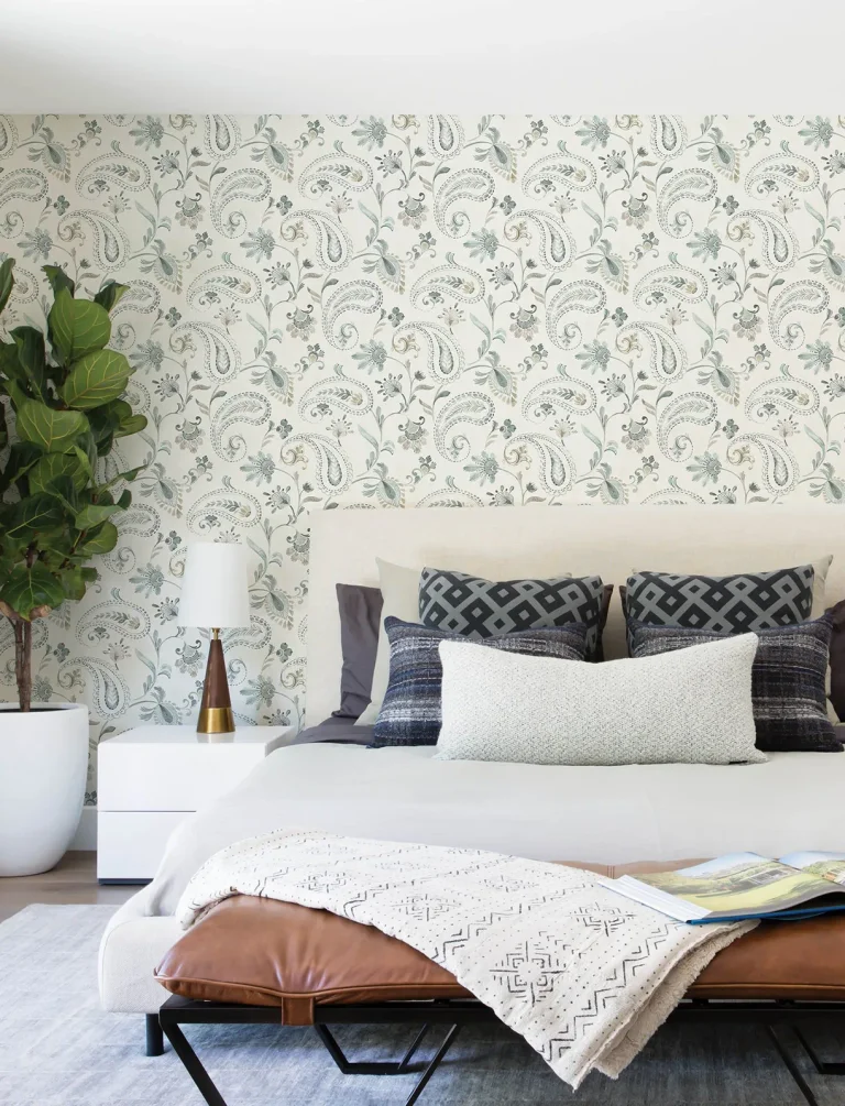 Chesapeake Darlene Jacobean Wallpaper - Aqua — Ảnh 6