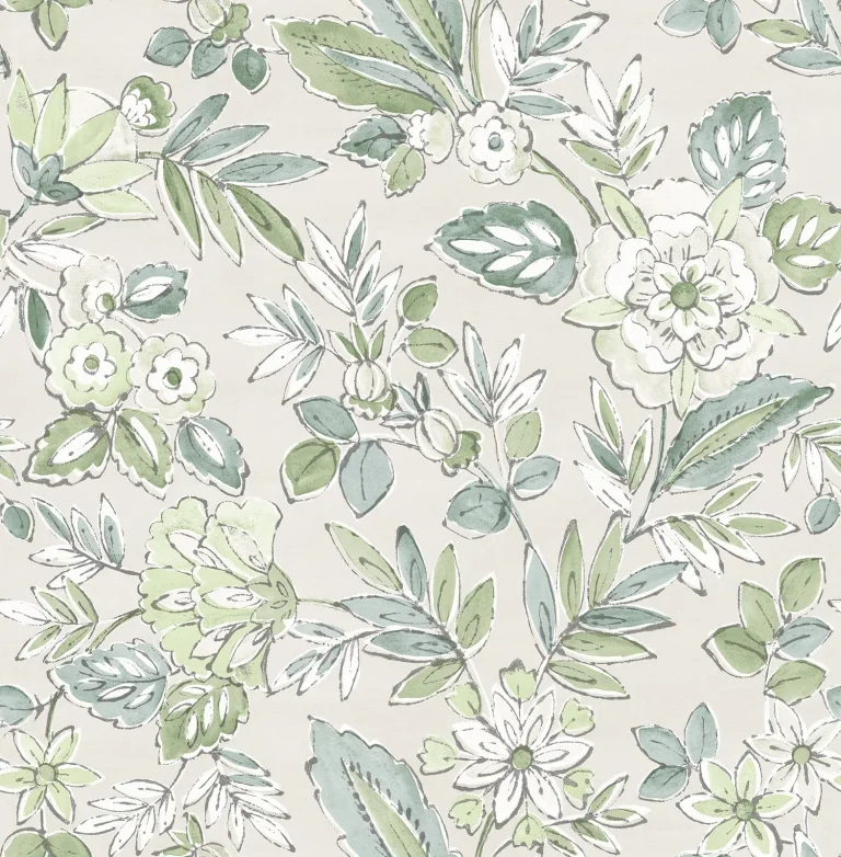 Chesapeake Begonia Floral Trail Wallpaper - Sea Green — Ảnh 3