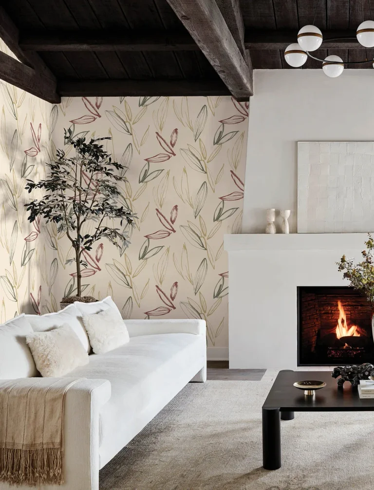 Kenia Leaf Toss Wallpaper - Cream/Red/Green — Ảnh 5