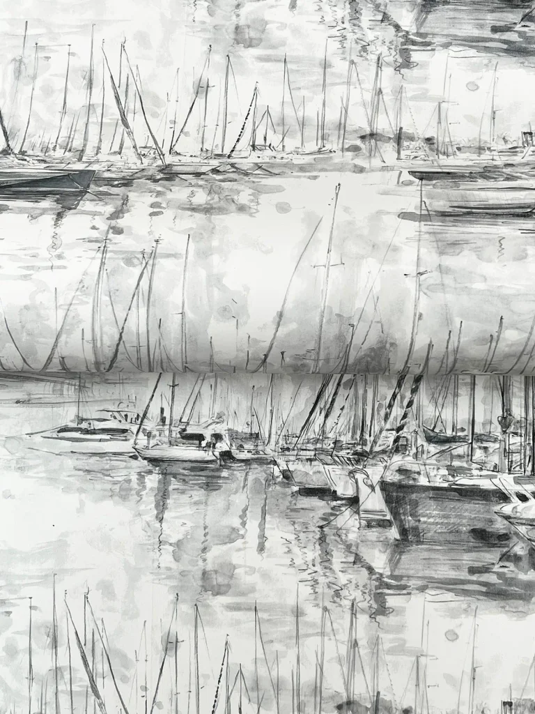 Ronald Redding Yacht Club Scenic Wallpaper - Charcoal — Ảnh 4