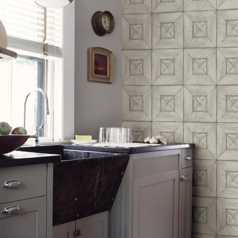Chesapeake Avery Wood Wallpaper - Light Grey — Image 3
